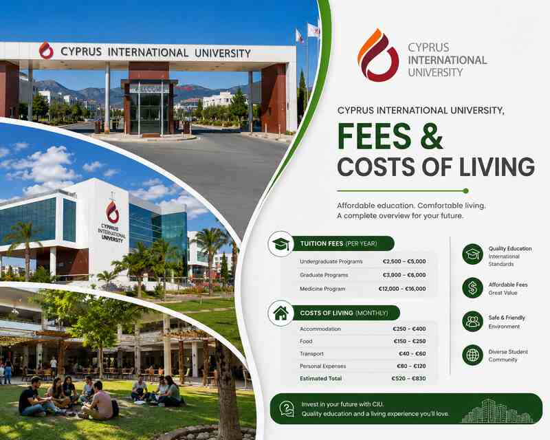 Cyprus International University Fees for International Students 2026 – Medicine, Dentistry & All Programs