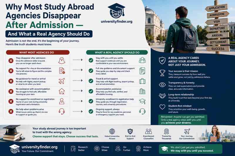 Why Most Study Abroad Agencies Disappear After Admission - And What a Real Agency Should Do